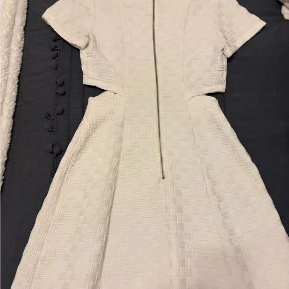 Topshop Ivory Textured Mini Dress - Picture 4 of 4